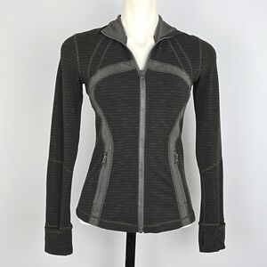 Lululemon Define Jacket Womens Full Zip Gray Deep Camo Pique Heathered Wren Sz 4